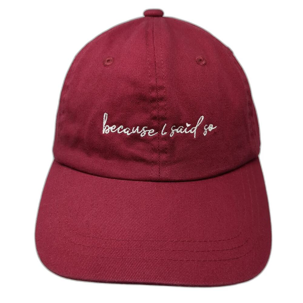 Universal Thread Baseball Cap Red One Size Because I Said So Embroidered Hat
